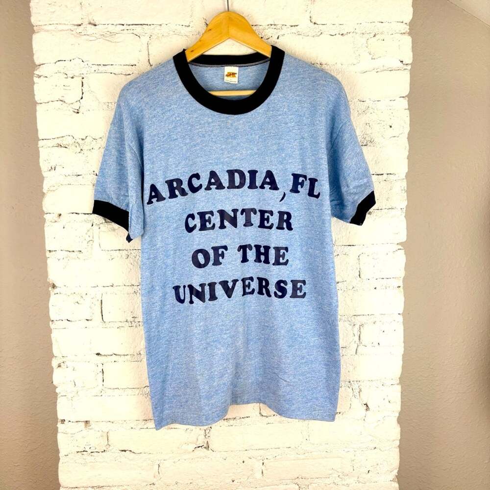 Vintage 70’s Arcadia, FL Center Of The Universe Ringer Tee
